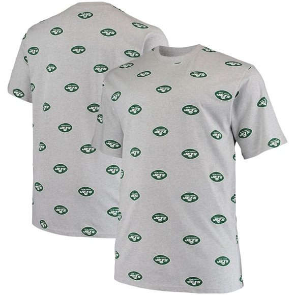 Men's New York Jets Fanatics Heathered Gray All Over Print T-Shirt - Picture 1 of 7